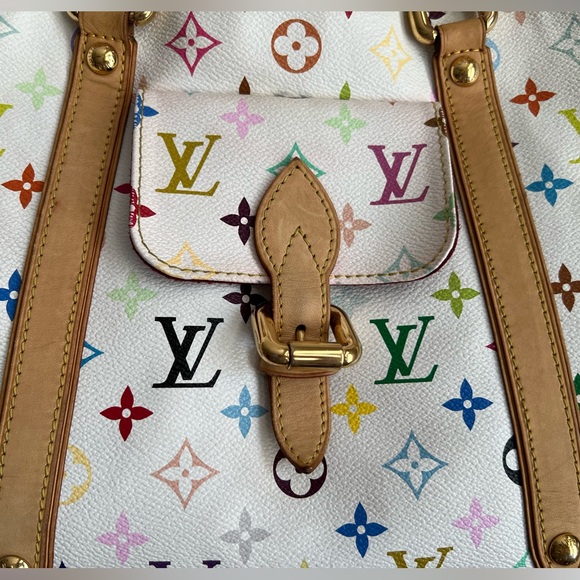 LOUIS VUITTON Aurelia MM WHITE MURAKAMI Multicolor Bag Purse Tote HOST PICK 🩷LV - Picture 2 of 13